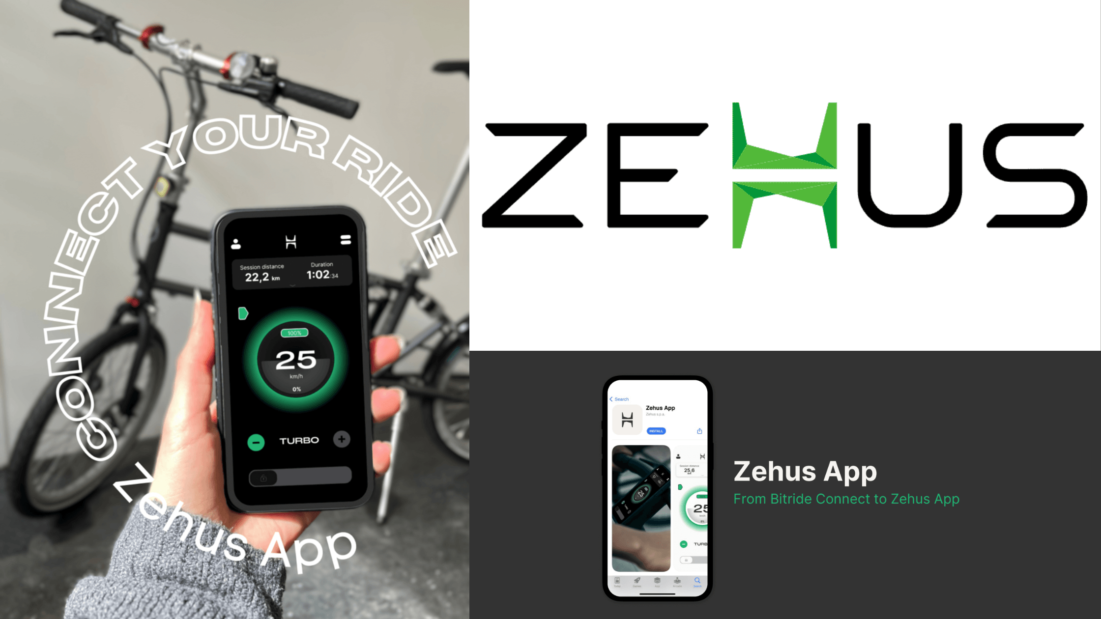 VELLO Bike+ App Bitride Connect becomes Zehus App