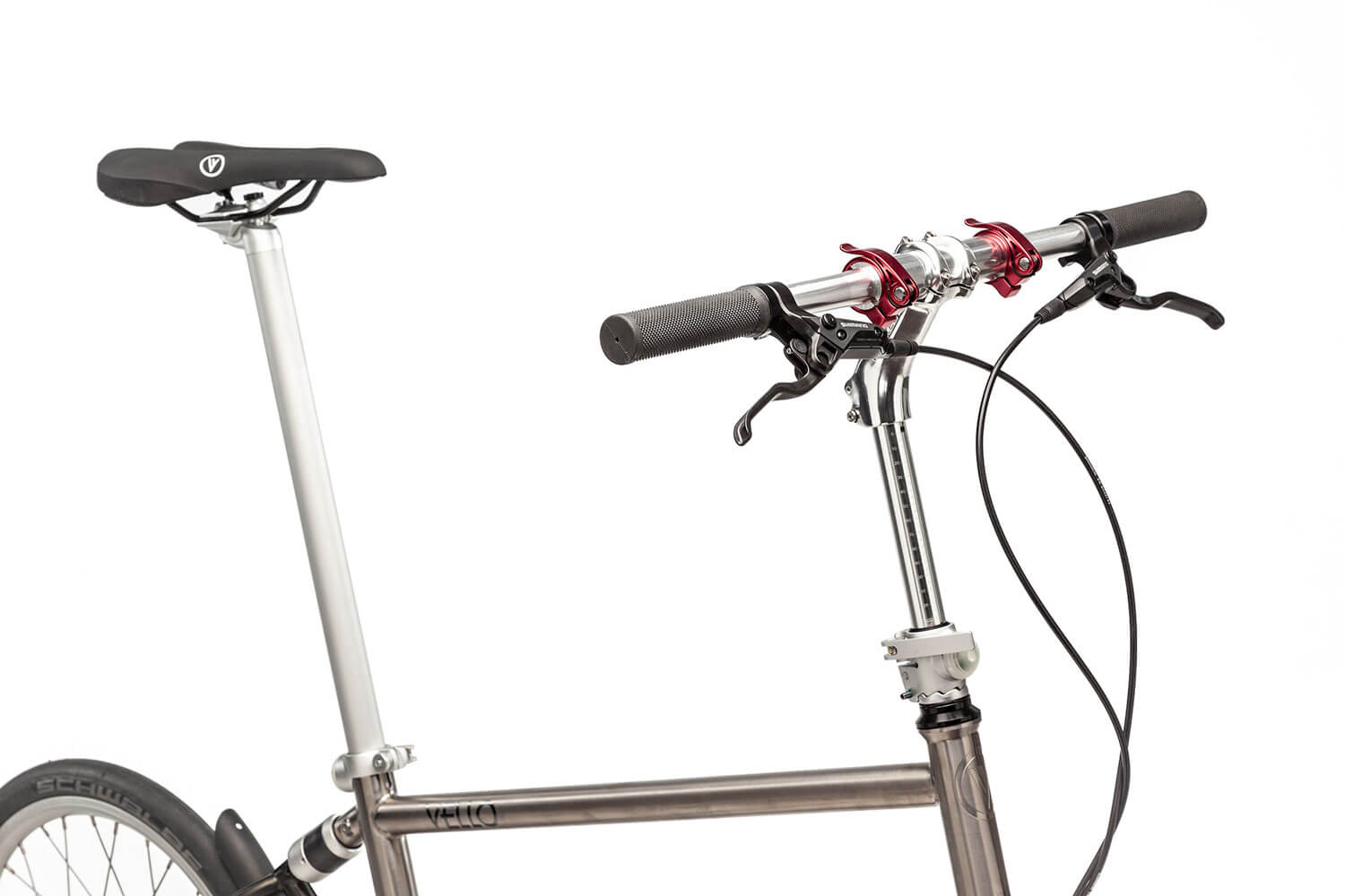 VELLO Bike+ TITANIUM Foldable Steering Wheel - Saddlepost
