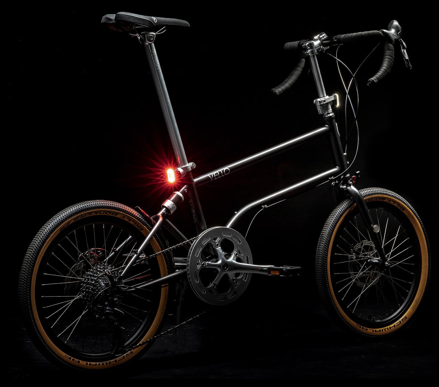 VELLO Folding Bike - Travel Bike - Compact Folding Bicycle - Bike Lights - Designer Bike Innovation