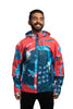 VELLO Bike Jacket MONTREET THE CYCLIST - Unisex Bicycle Clothing - Rain Jacket Men Women - Red and Blue