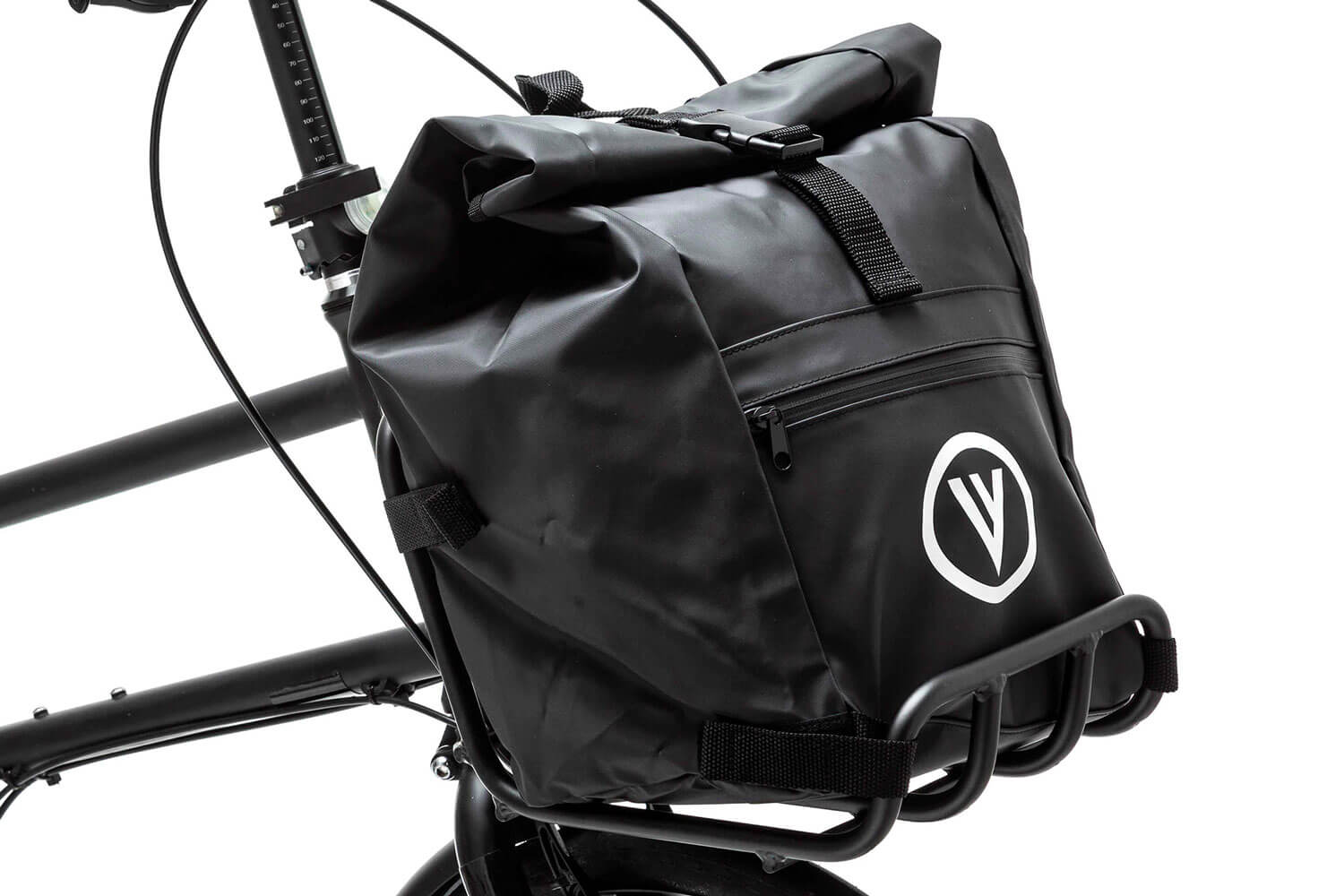 VELLO Daypack Black Edition Bicycle - Front Bike Carrier - Black Bikebag Bag for Folding Bike - Buy online now